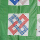 Vintage Green and White Friendship Links Quilt TOP