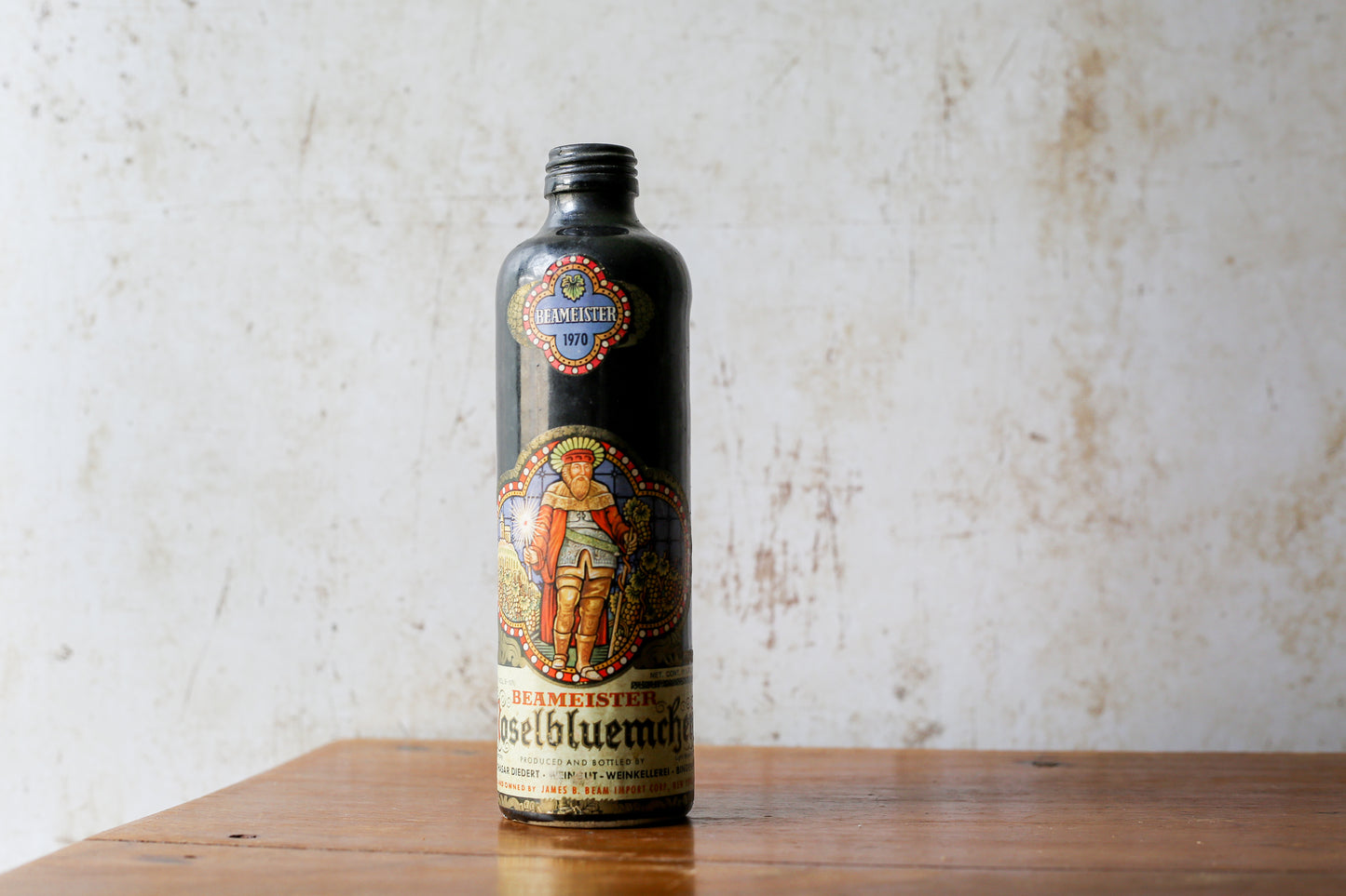 Vintage Beameister Moselbluemchen German Stoneware Wine Bottle, 1970
