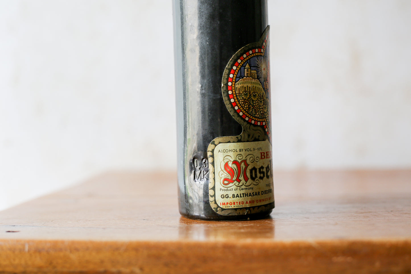 Vintage Beameister Moselbluemchen German Stoneware Wine Bottle, 1970