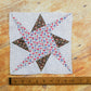 Vintage Brown and Red Starry Path Quilt Block, c1930
