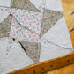 Vintage Brown and Red Starry Path Quilt Block, c1930