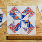 Set of 8 Vintage Pinwheel Quilt Blocks, c1930