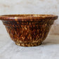 Antique Bennington Brown Splatterware 10" Mixing Bowl with Molded Sides