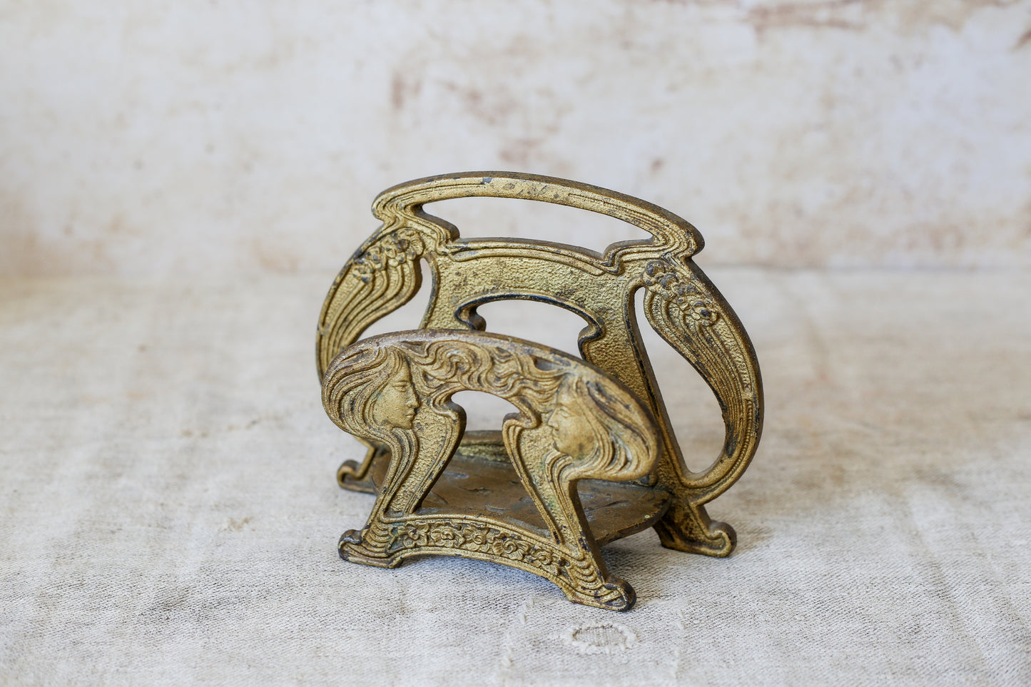 Vintage Art Nouveau Figural Women Letter Holder by Judd Mfg. Co.