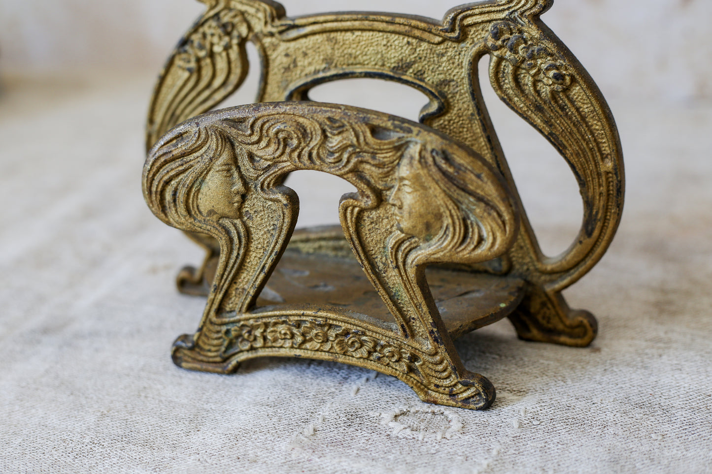 Vintage Art Nouveau Figural Women Letter Holder by Judd Mfg. Co.