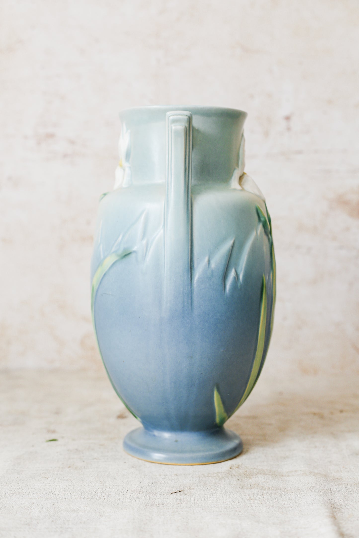 Vintage Roseville Pottery Blue Iris 12" Vase, c1939