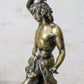 Antique 19th Century Classical Bronze Statue of Young Man with Lion's Pelt