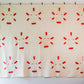 Antique Cutter Quilt | Red and Tan Flower Basket Applique, c1880