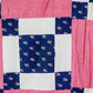 Vintage Counterpane Blue and Pink Quilt TOP, c1920