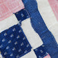 Vintage Counterpane Blue and Pink Quilt TOP, c1920