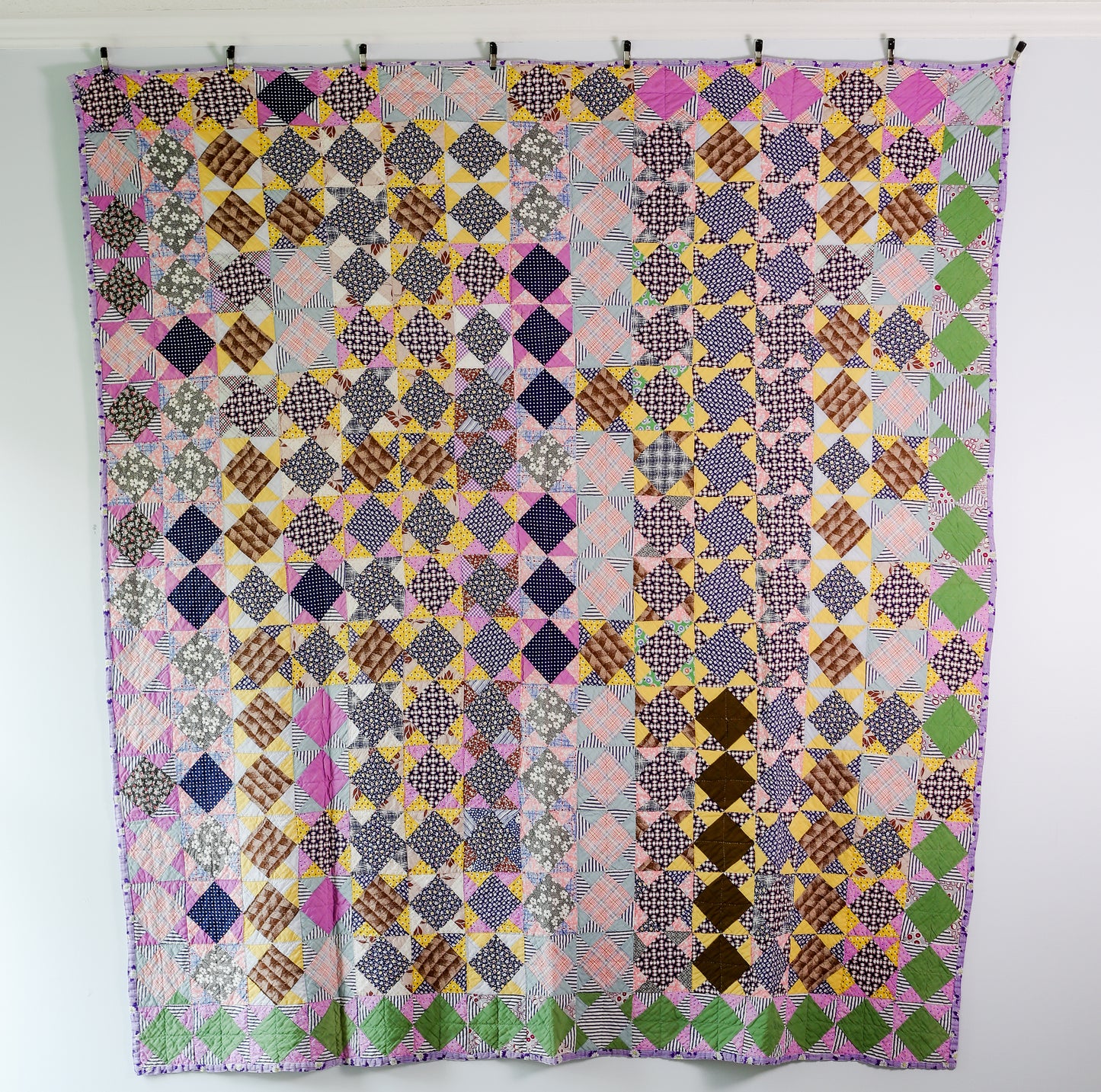 Vintage Right and Left Floral Quilt, c1930