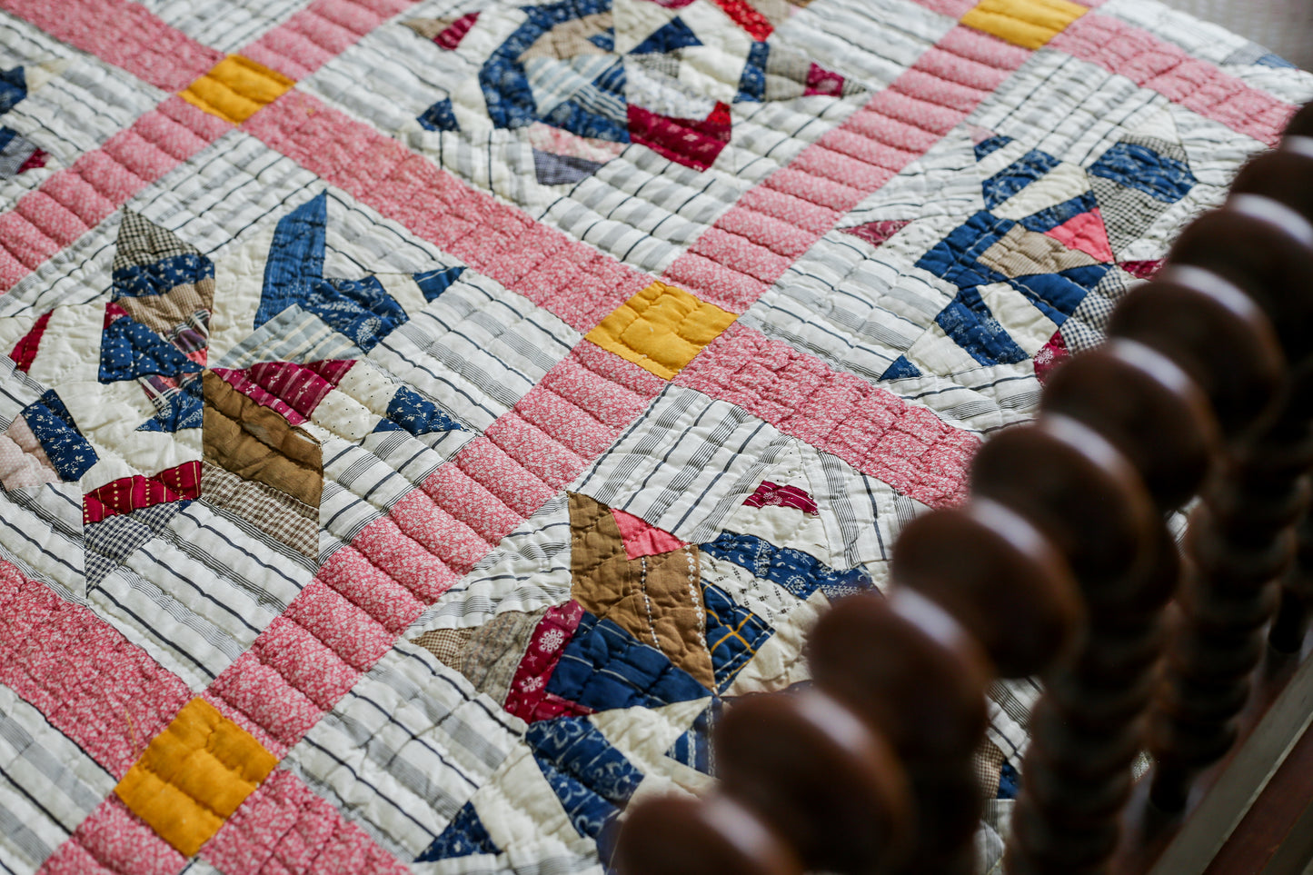 Antique String Star Quilt, c. 1910