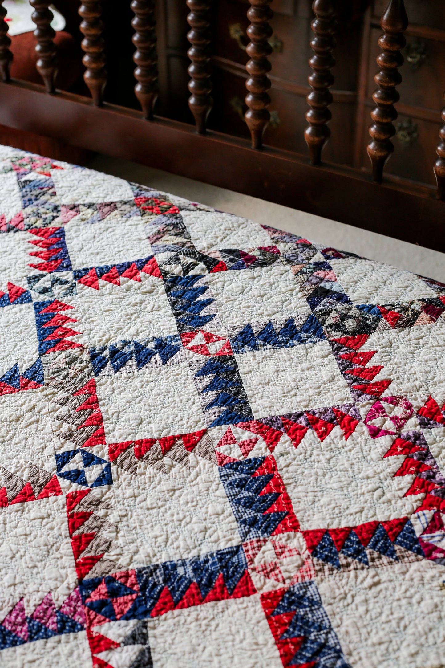 Antique Wild Goose Chase Quilt with Provenance, c1930