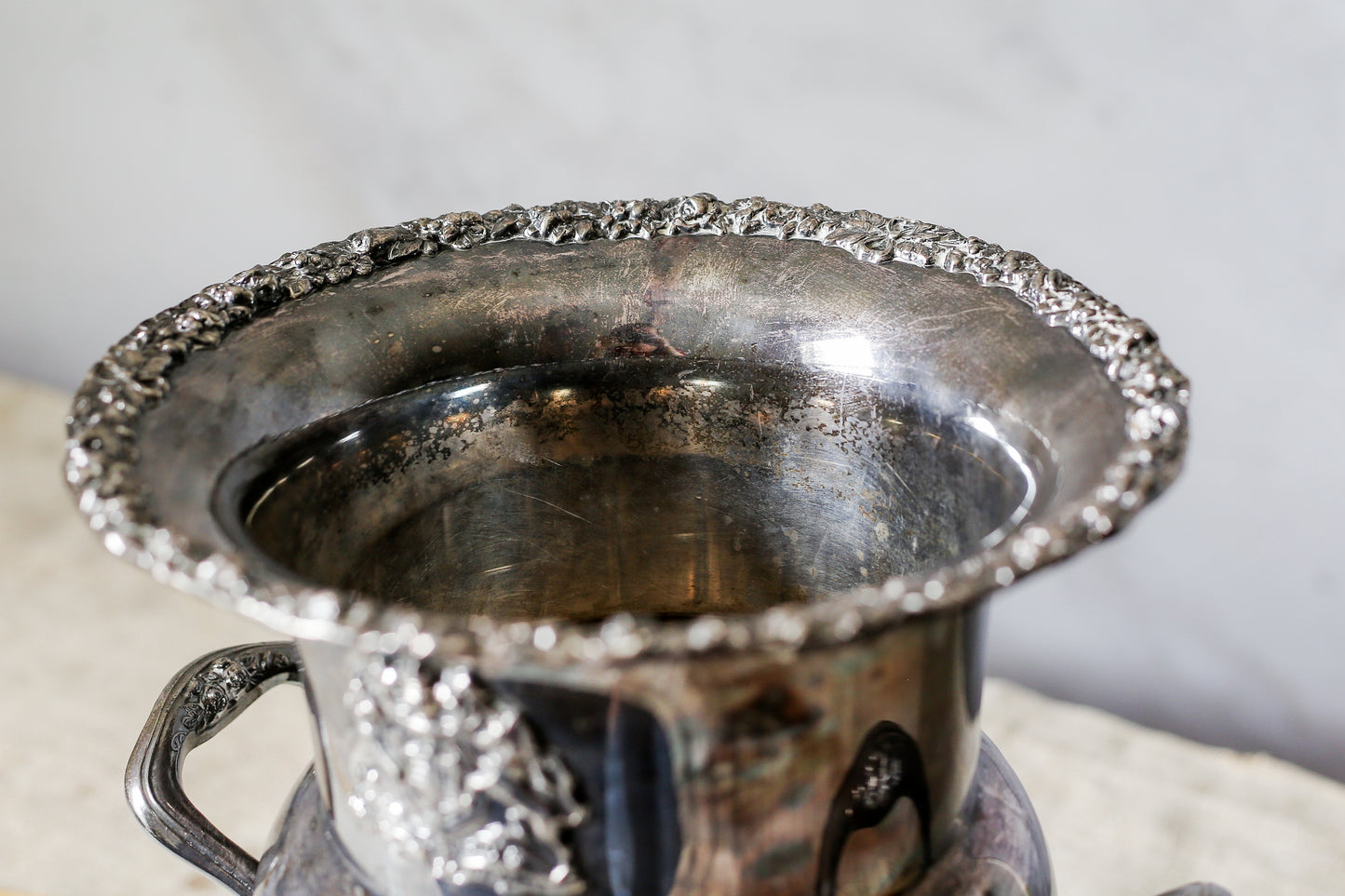 Vintage Silverplate Champagne Bucket with Royal Coat of Arms