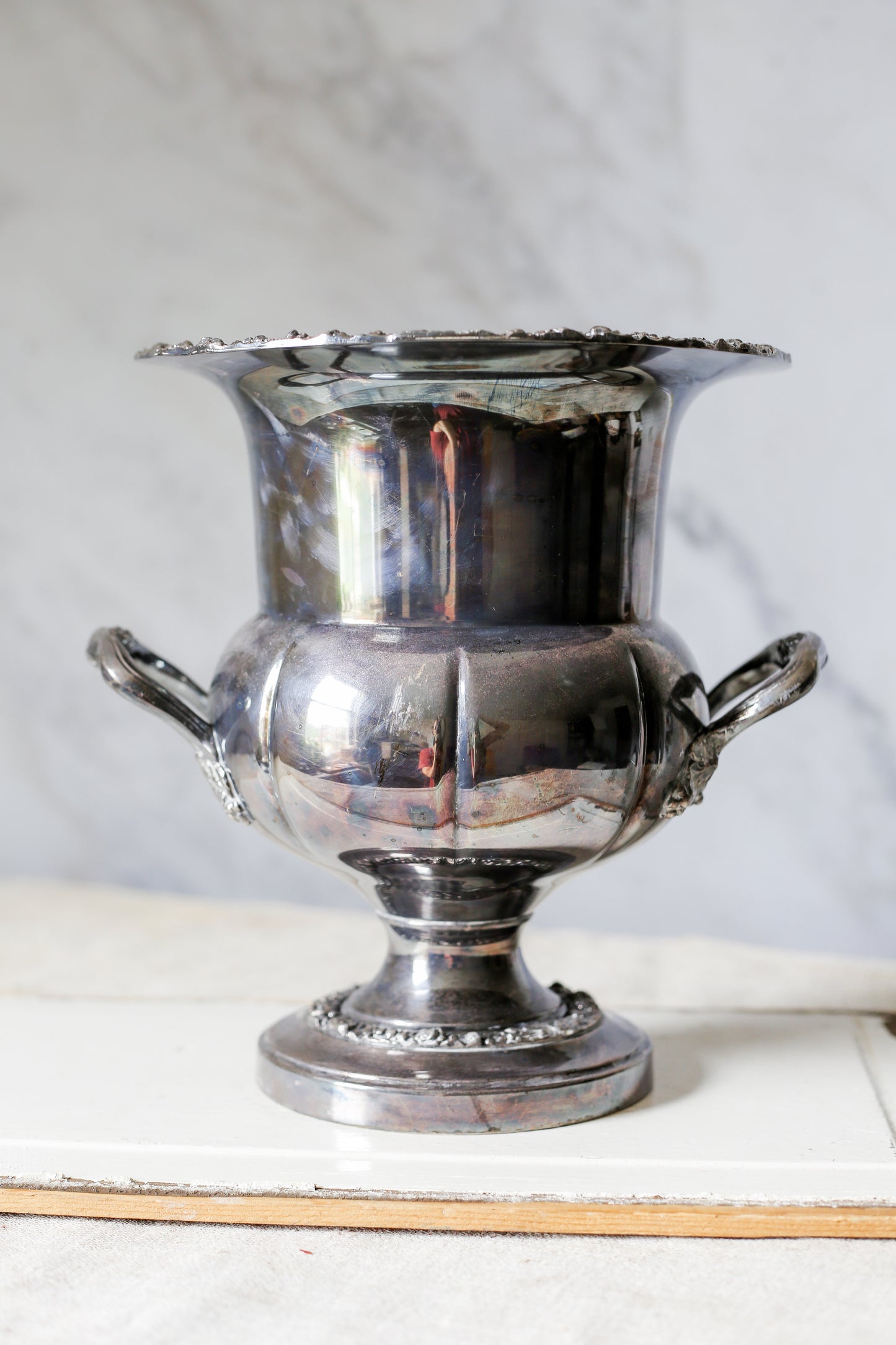 Vintage Silverplate Champagne Bucket with Royal Coat of Arms