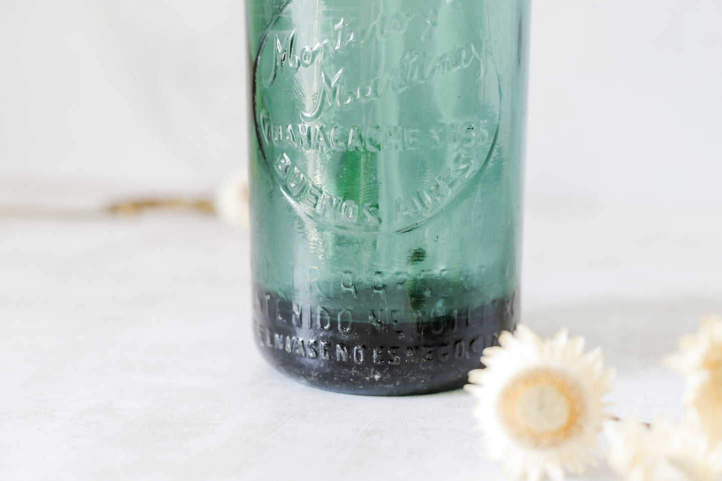 Vintage Jade Green Seltzer Bottle by Montero y Martinez