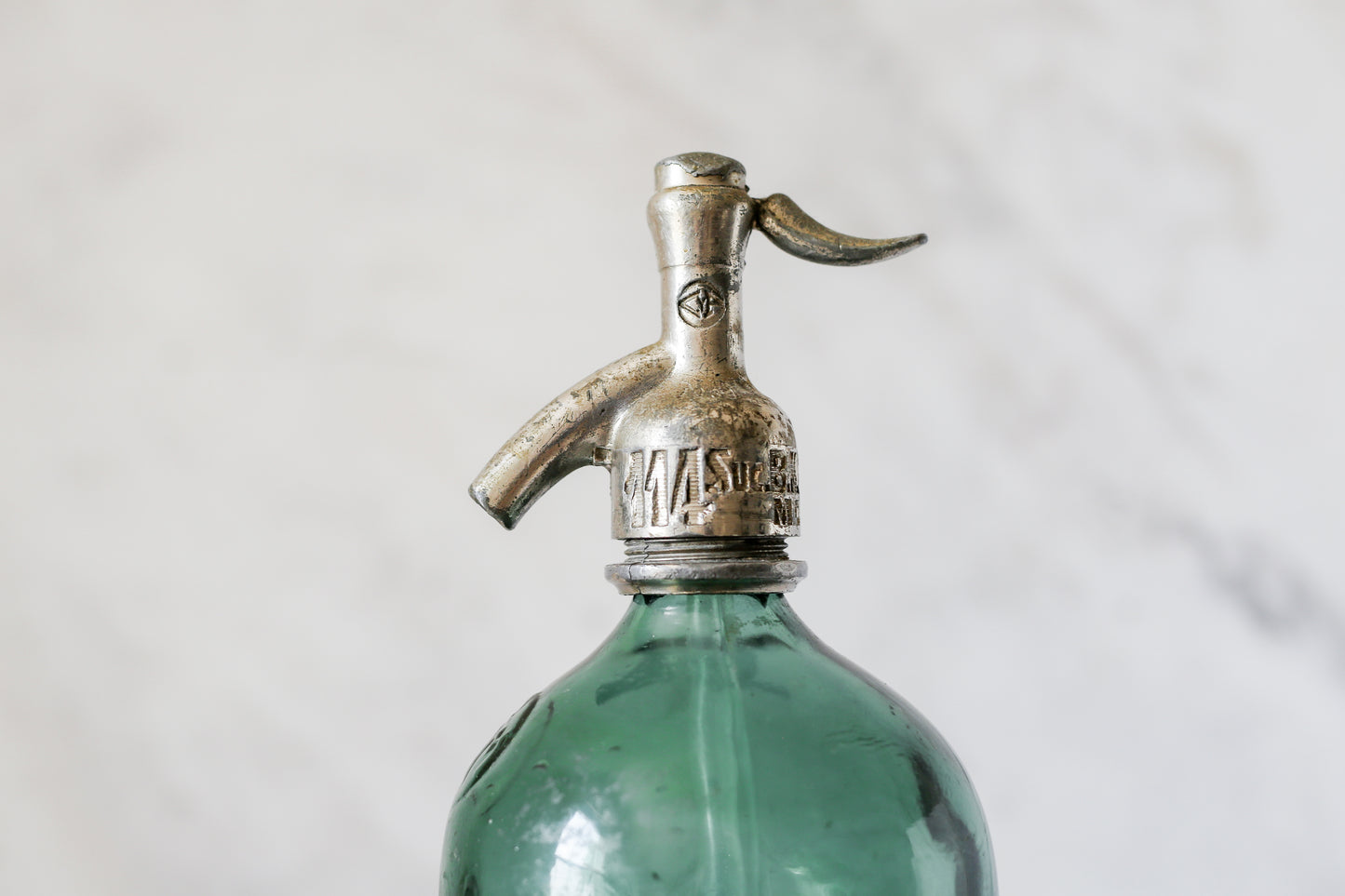 Vintage Jade Green Seltzer Bottle by Montero y Martinez