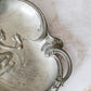 Antique Art Nouveau Pewter Calling Card Tray