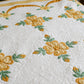 Vintage Yellow and Green Rose of Sharon Applique Quilt, c1930