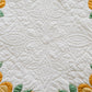 Vintage Yellow and Green Rose of Sharon Applique Quilt, c1930