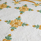 Vintage Yellow and Green Rose of Sharon Applique Quilt, c1930