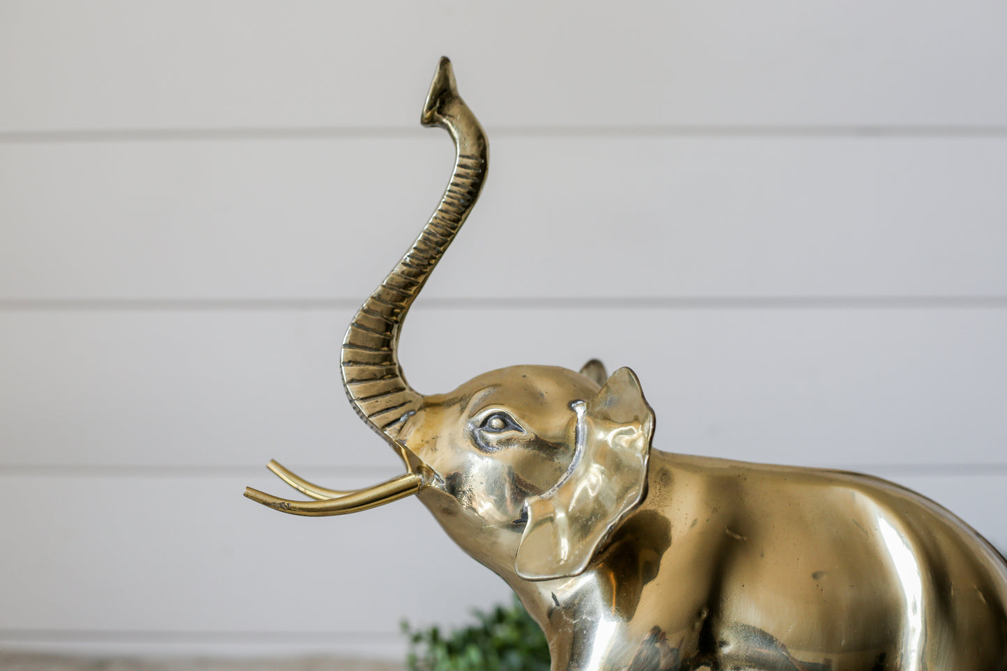 Vintage Extra Tall Brass Elephant