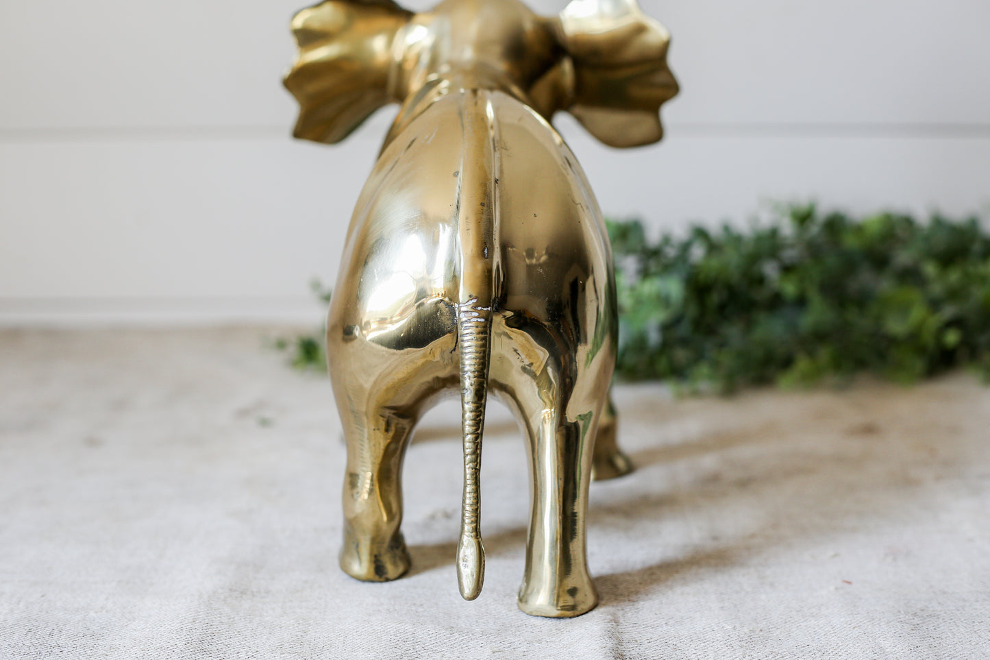 Vintage Extra Tall Brass Elephant