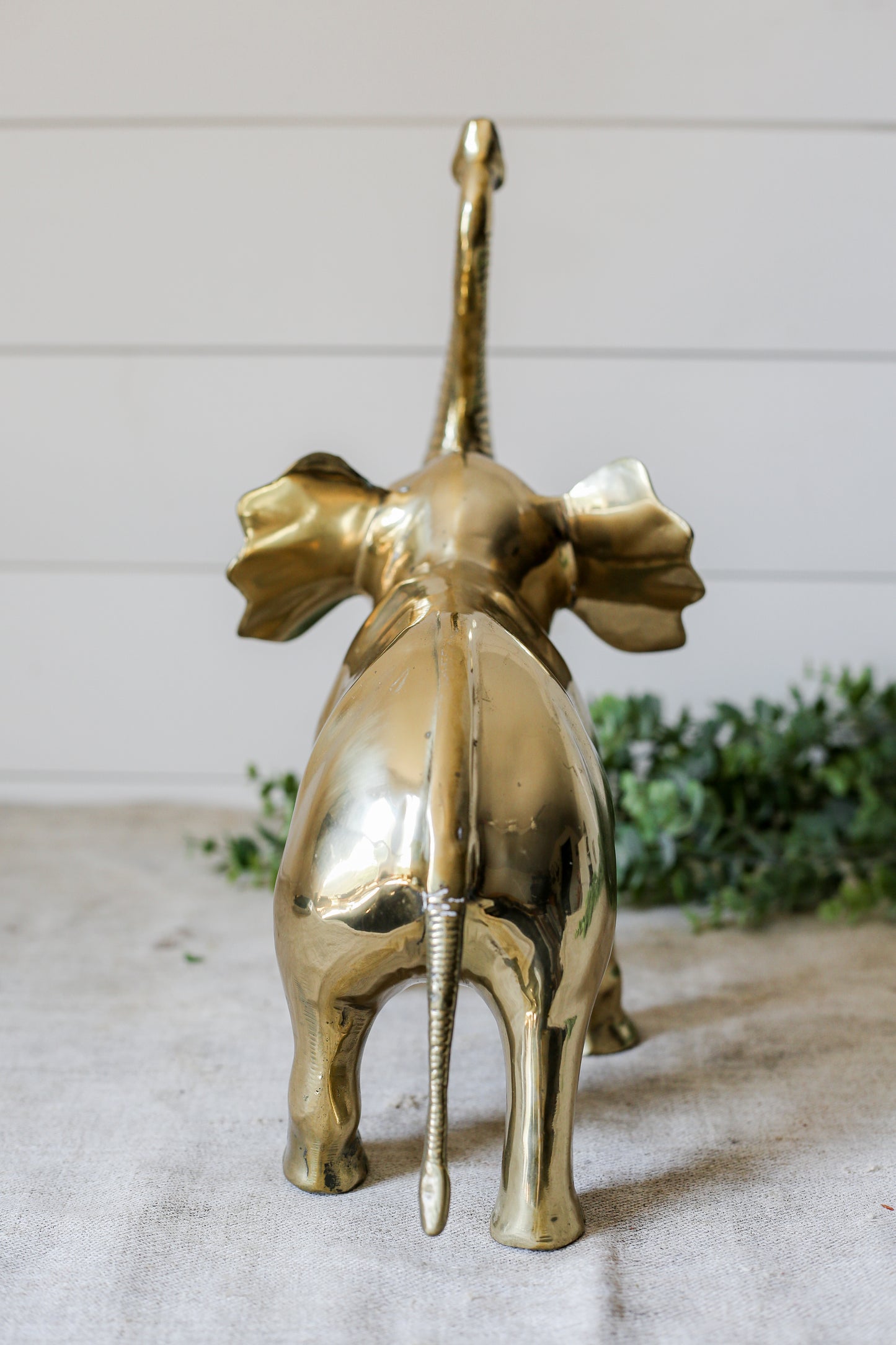 Vintage Extra Tall Brass Elephant