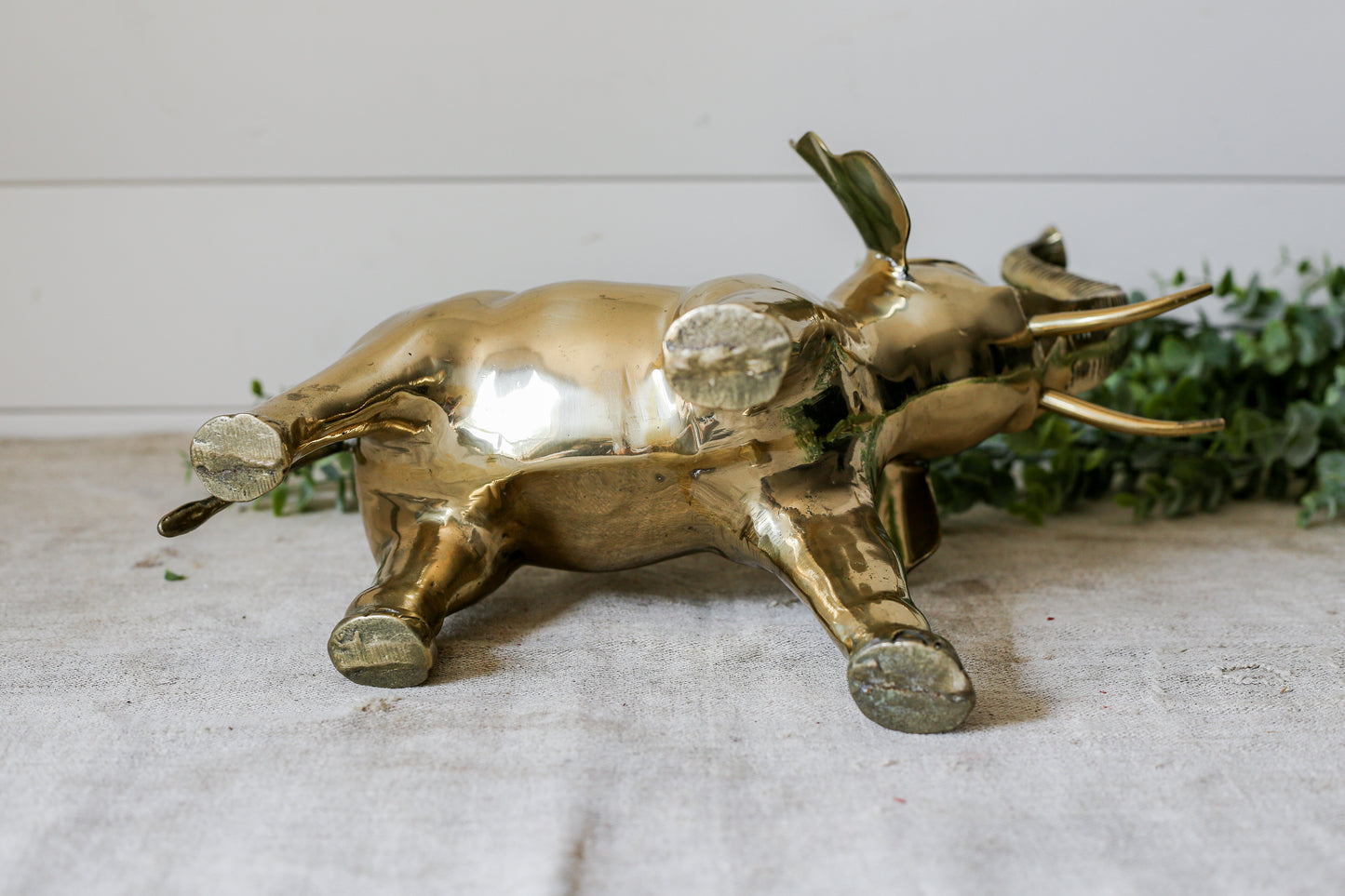 Vintage Extra Tall Brass Elephant