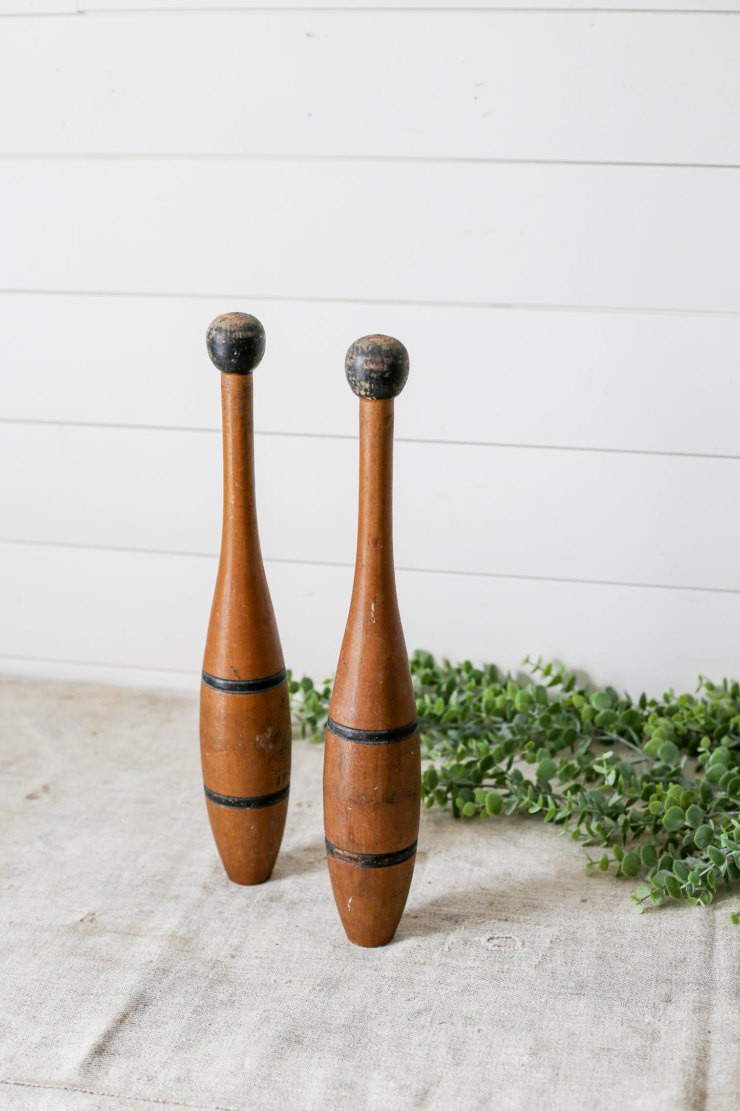 Pair of Vintage Wooden Juggling Pins