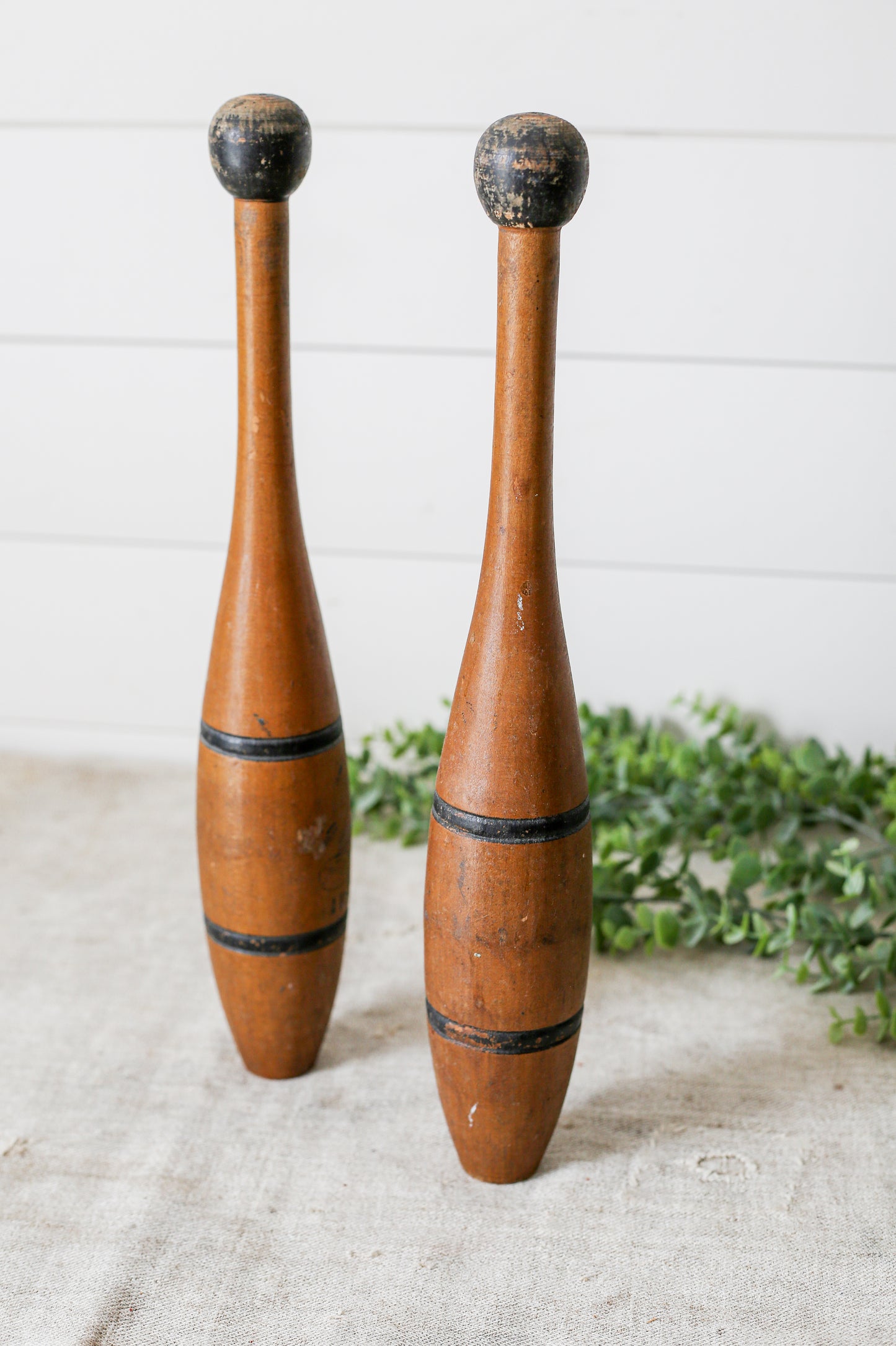 Pair of Vintage Wooden Juggling Pins