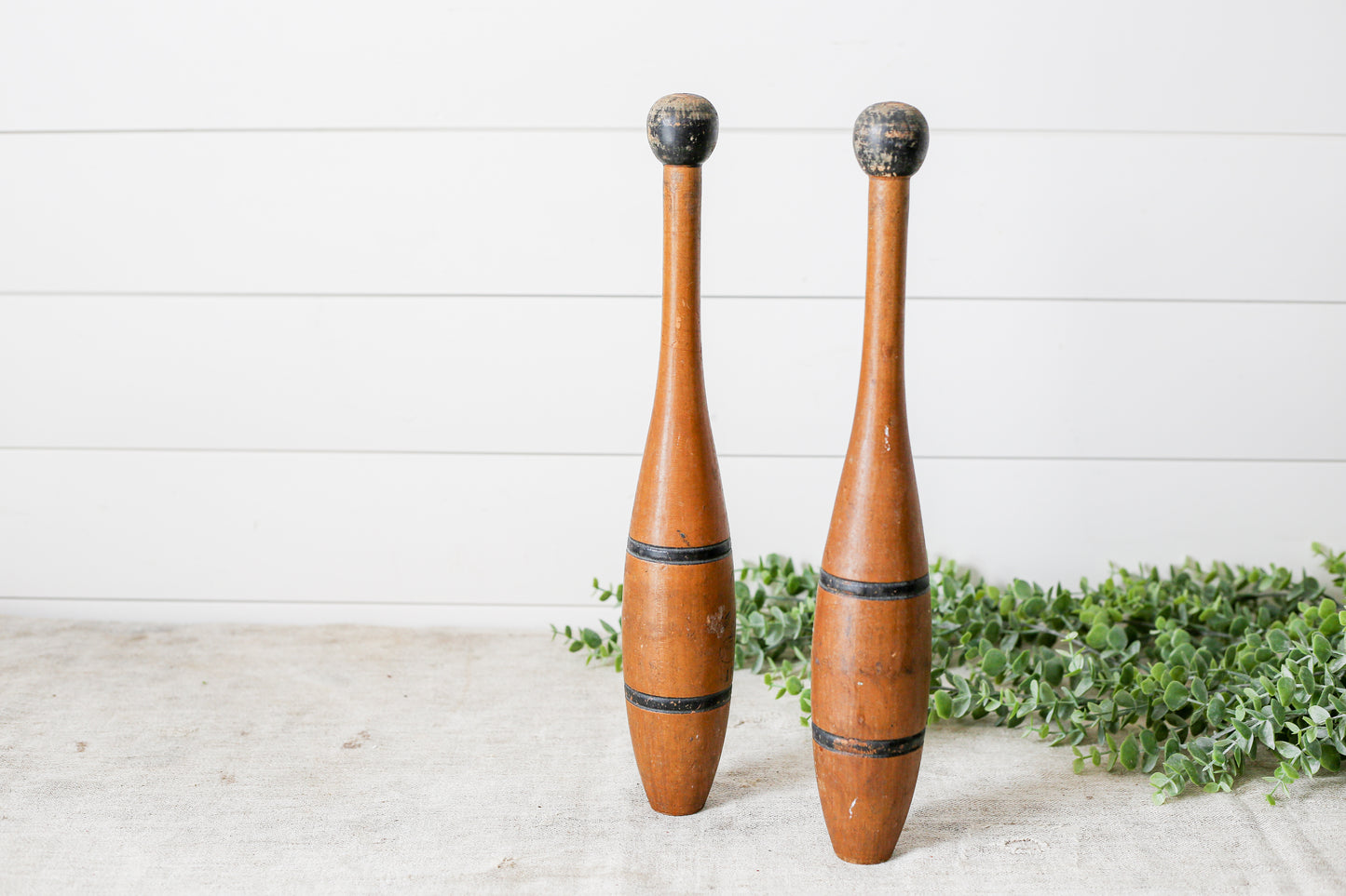 Pair of Vintage Wooden Juggling Pins