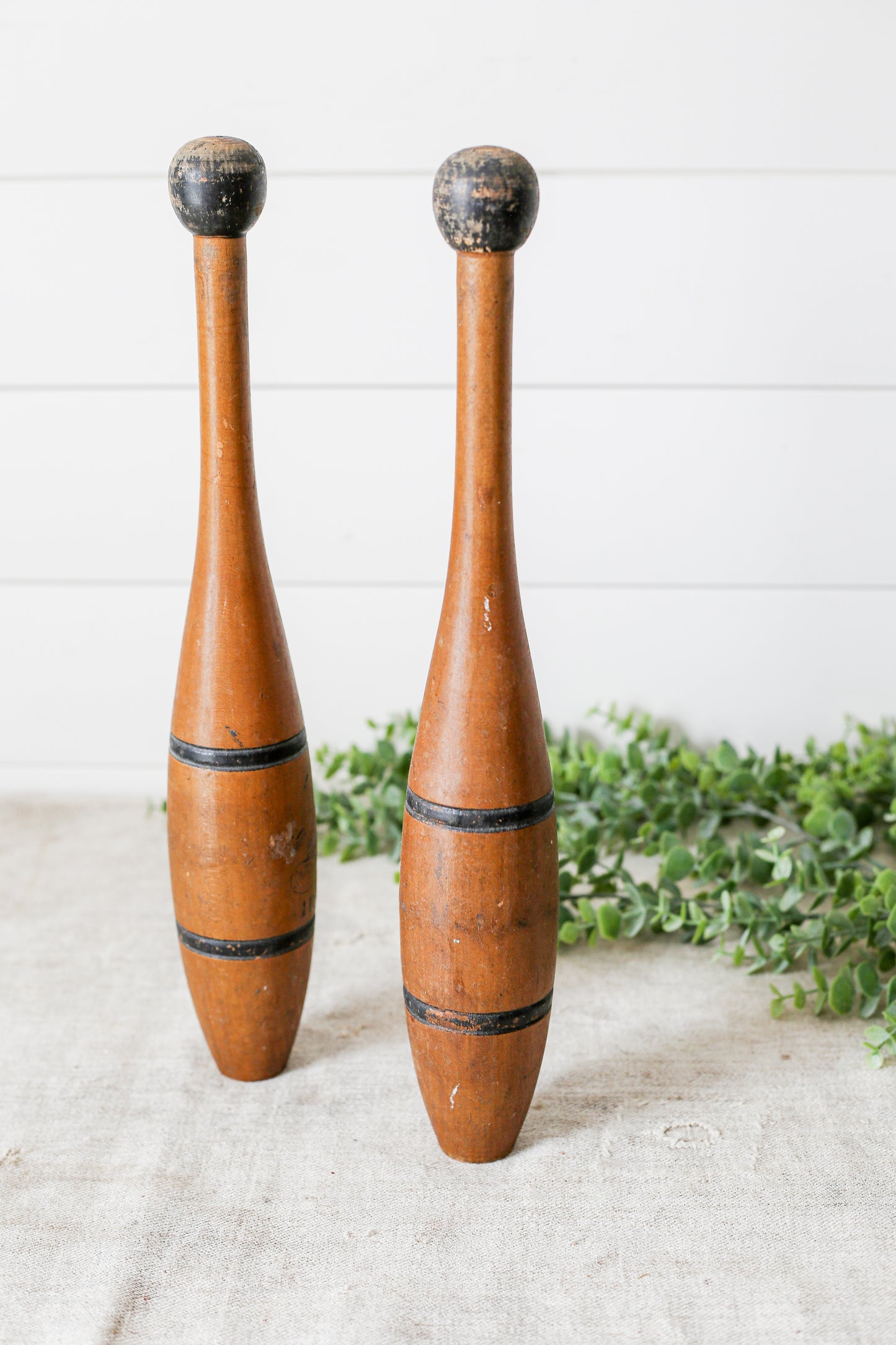 Pair of Vintage Wooden Juggling Pins