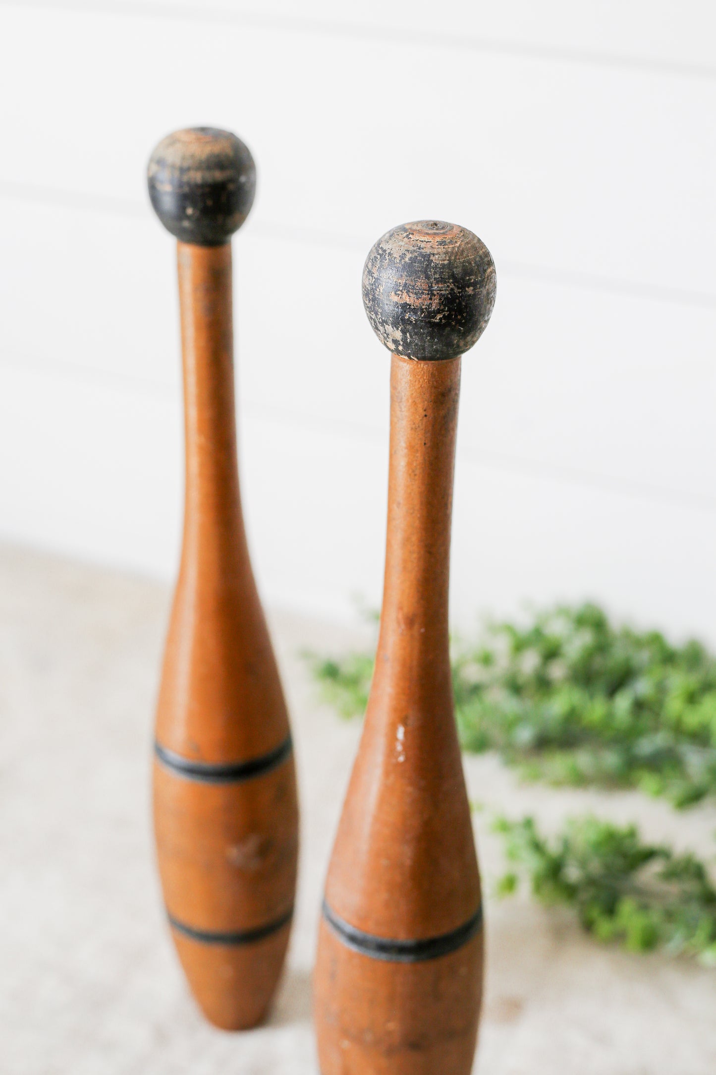 Pair of Vintage Wooden Juggling Pins