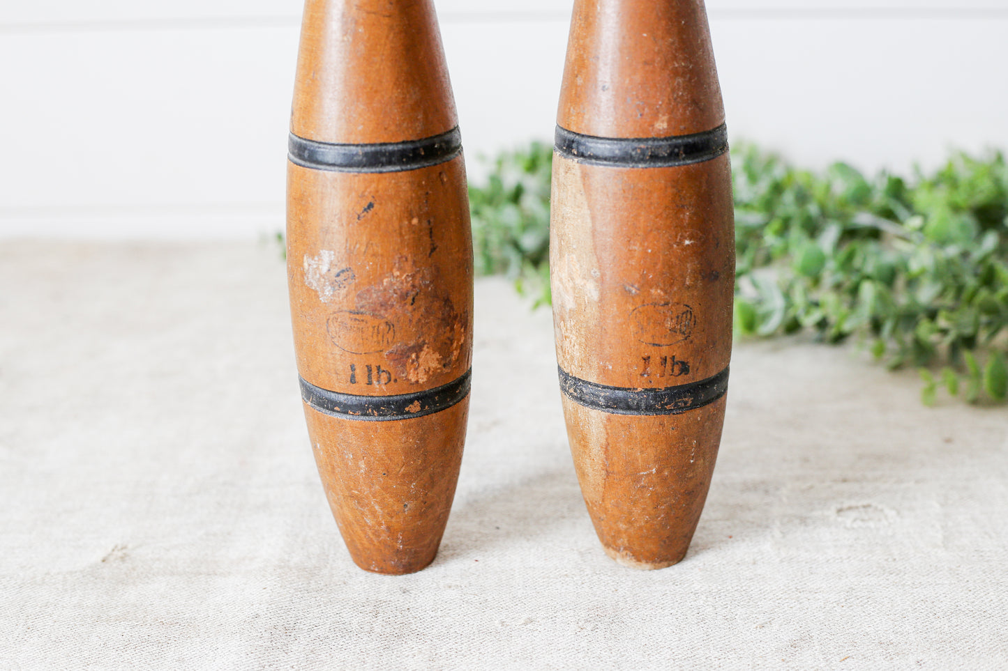 Pair of Vintage Wooden Juggling Pins