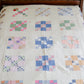 Vintage Pastel Nine Patch Quilt, c1930