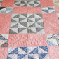 Vintage Pink and Blue Broken Dishes Quilt, c1930