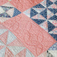 Vintage Pink and Blue Broken Dishes Quilt, c1930