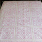 Vintage Pink and White Missouri Puzzle Quilt, c1940