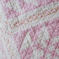 Vintage Pink and White Missouri Puzzle Quilt, c1940