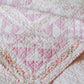 Vintage Pink and White Missouri Puzzle Quilt, c1940