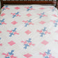 Vintage "Four Little Birds" Pink and Blue Quilt TOP, c1930