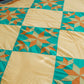 Vintage Blazing Star Orange & Teal Quilt TOP, c1930