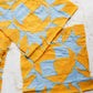 Vintage Set of 21 Orange & Blue Crow’s Foot Quilt Blocks, c1930