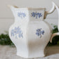 Antique Chelsea Grape Lavender and White Ironstone Pitcher