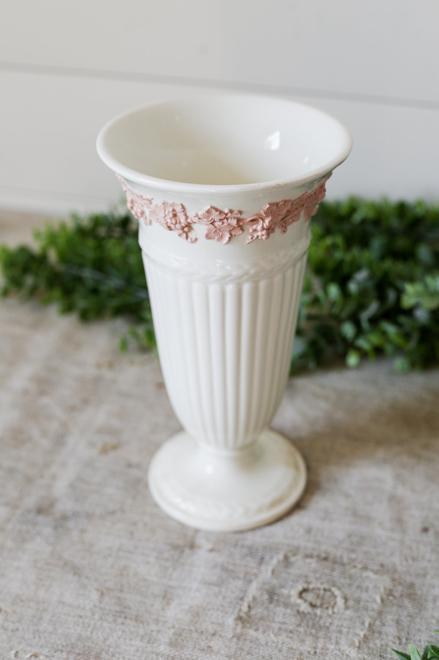 Vintage Wedgwood Pink Queensware 8" Vase