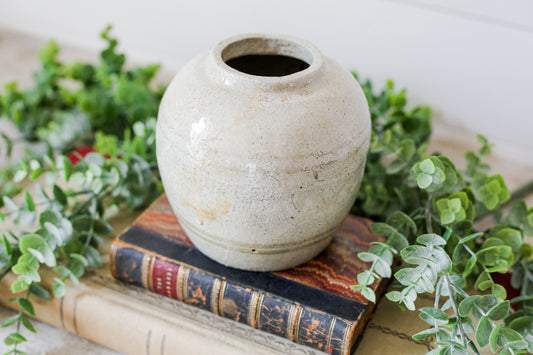 Antique Chinese Stoneware 5" Rustic Ginger Jar