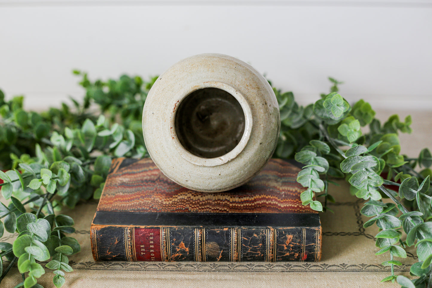 Antique Chinese Stoneware 3" Rustic Ginger Jar