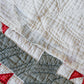 Antique Turkey Red & Green Primitive Basket Quilt, c1860