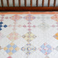 Vintage Peach & White Nine Patch Quilt, c1930